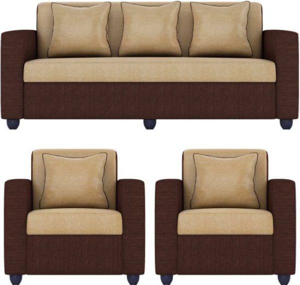 5 Seater Sofa Set Under 20000 In Brown, 5 Seater Sofa Set Below 20000