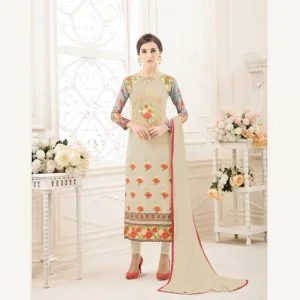 Designer Suits Mix Cotton with Front and Back Design(Grey)