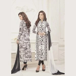 Designer Suits Mix Cotton with Front and Back Design(Black & White)