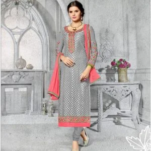 Georgette synthetic suits(Grey colour)