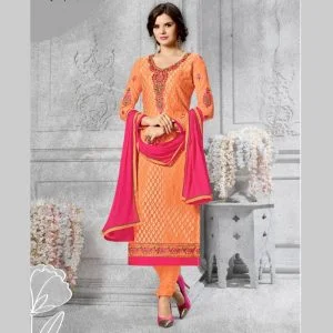 Georgette synthetic suits(Orange colour)