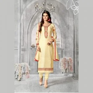 Georgette synthetic suits(Cream colour)