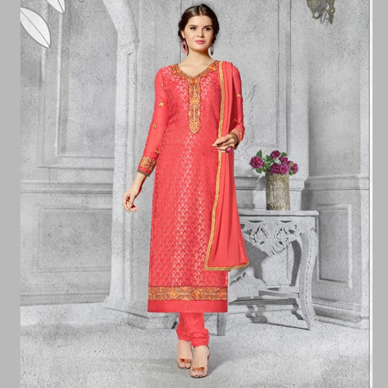 Georgette synthetic suits(Dark Pink colour) - Livekarts